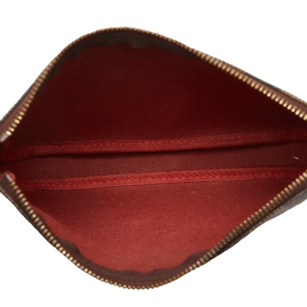 LOUIS VUITTON Authentic Brown Damier Leather Pochette Pouch - Picture 7 of 10